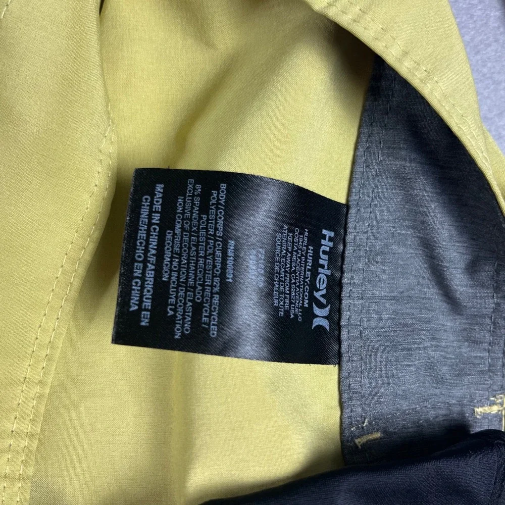 Hurley Phantom Board Shorts Mens 28 Yellow Green Chartreuse Stretch Swim Trunks